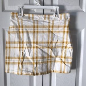 Yellow and white Gingham printed skirt
